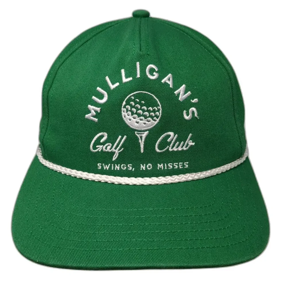 Mighty Fine 5 Panel Green One Size Mulligan's Golf Club Rope Snapback Hat Cotton
